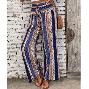 Plus Bohemian Pattern High Stretchy Waist Paints 1X 2X 3X